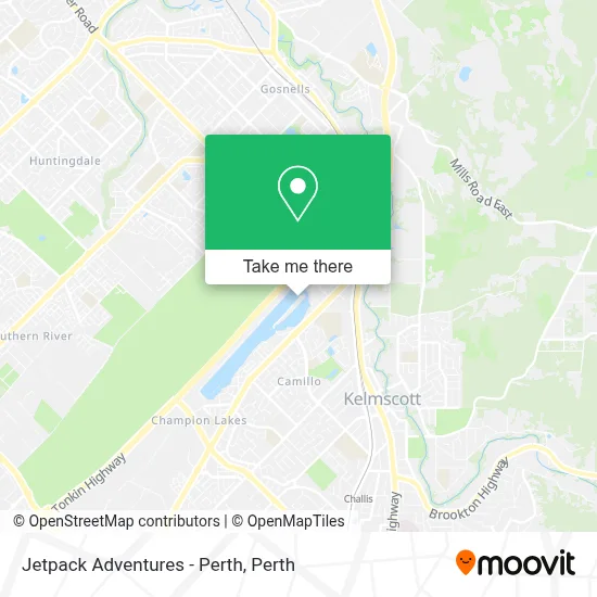 Mapa Jetpack Adventures - Perth