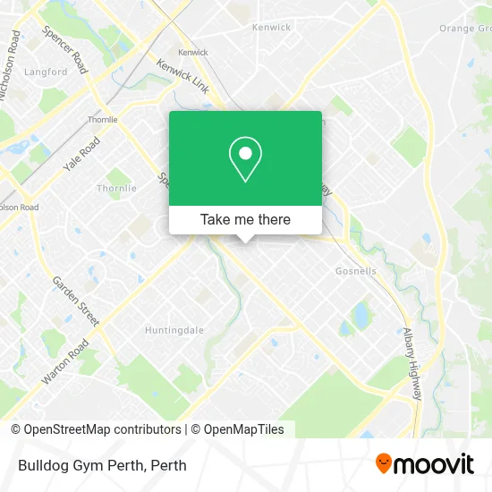 Mapa Bulldog Gym Perth