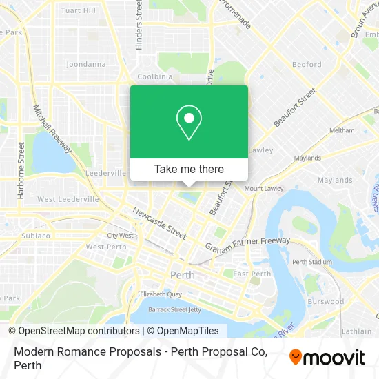 Mapa Modern Romance Proposals - Perth Proposal Co