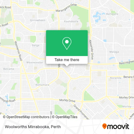 Mapa Woolworths Mirrabooka