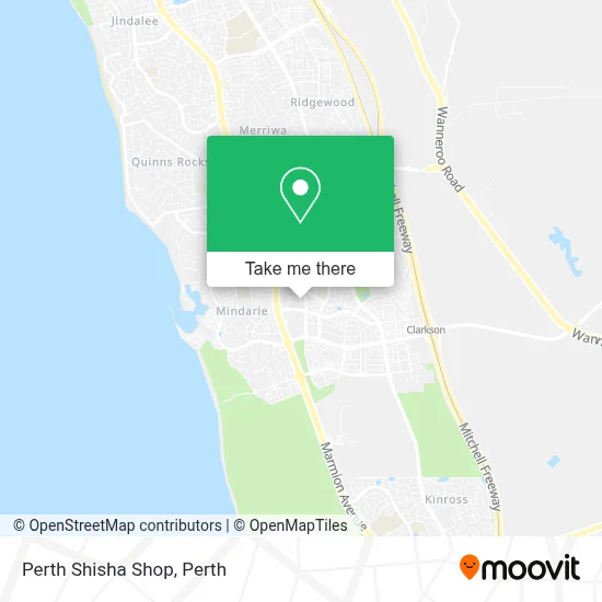 Mapa Perth Shisha Shop