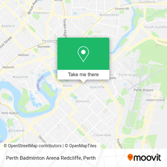 Perth Badminton Arena Redcliffe map