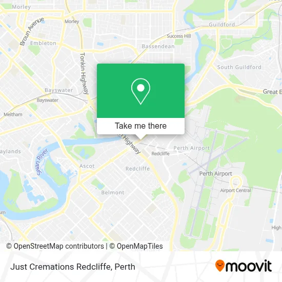Mapa Just Cremations Redcliffe