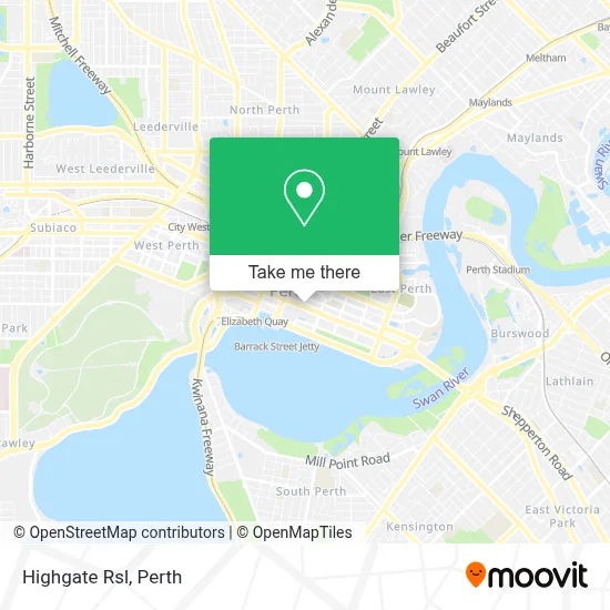 Mapa Highgate Rsl