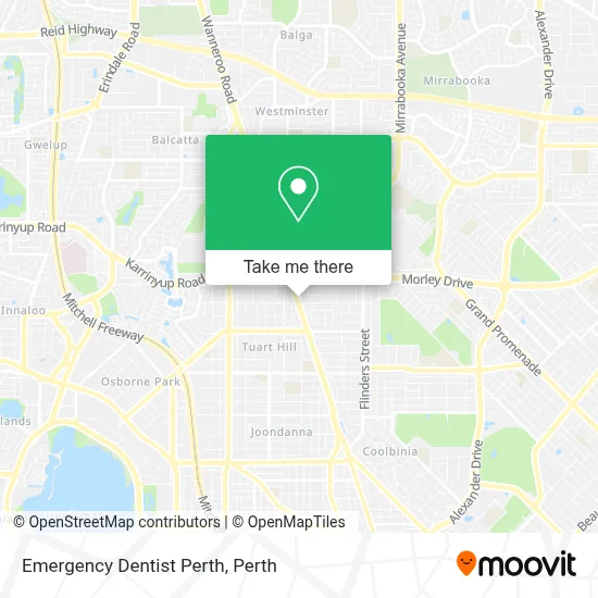 Mapa Emergency Dentist Perth
