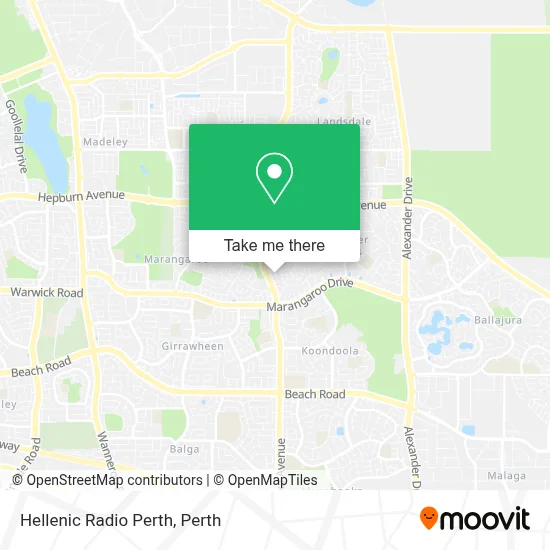 Mapa Hellenic Radio Perth