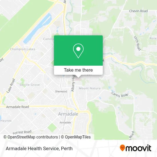 Mapa Armadale Health Service