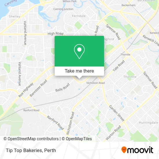 Mapa Tip Top Bakeries
