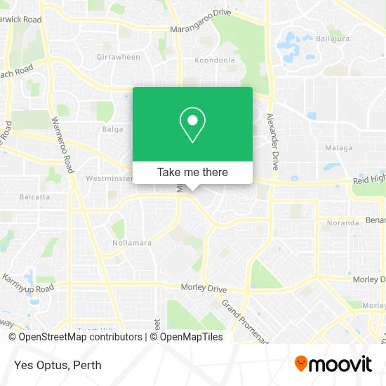 Mapa Yes Optus