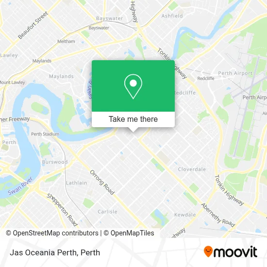 Mapa Jas Oceania Perth