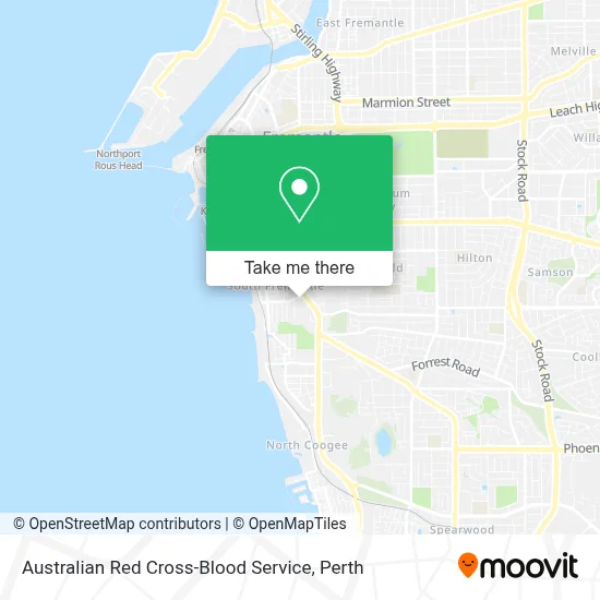Mapa Australian Red Cross-Blood Service