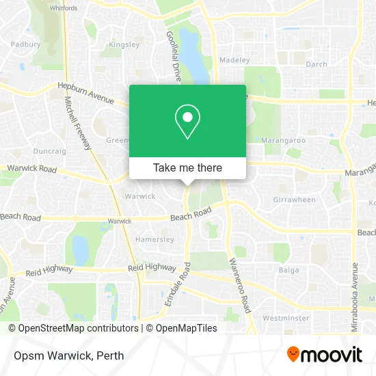 Mapa Opsm Warwick