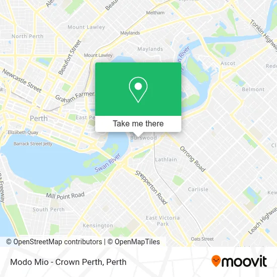Mapa Modo Mio - Crown Perth