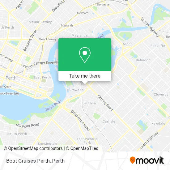 Mapa Boat Cruises Perth