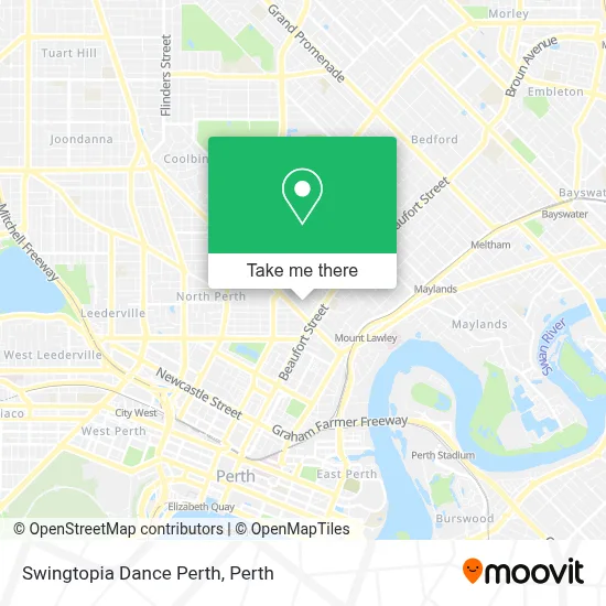 Mapa Swingtopia Dance Perth