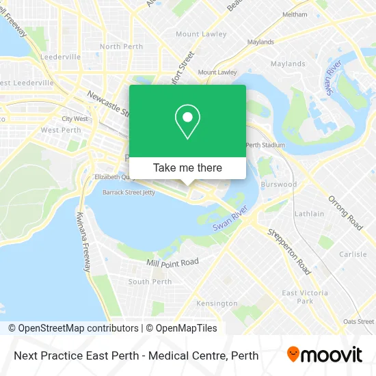 Mapa Next Practice East Perth - Medical Centre