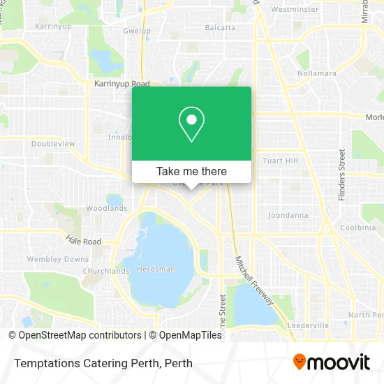 Mapa Temptations Catering Perth