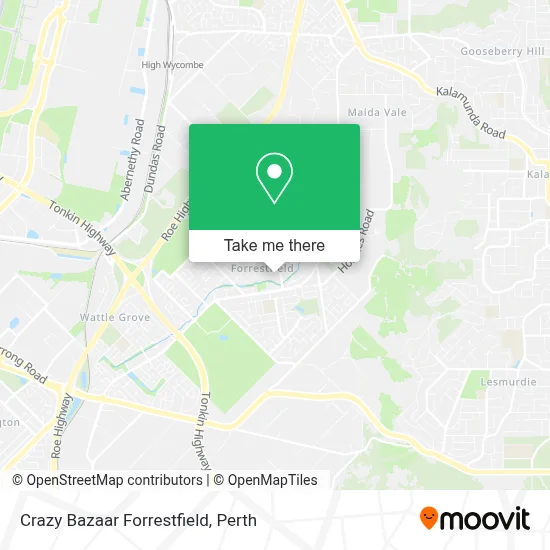 Mapa Crazy Bazaar Forrestfield