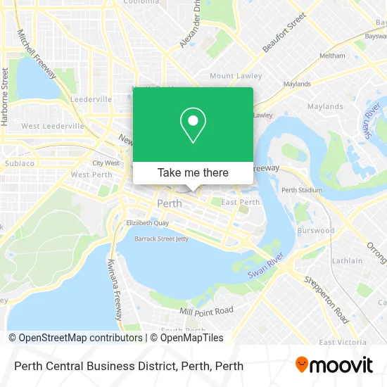 Mapa Perth Central Business District, Perth