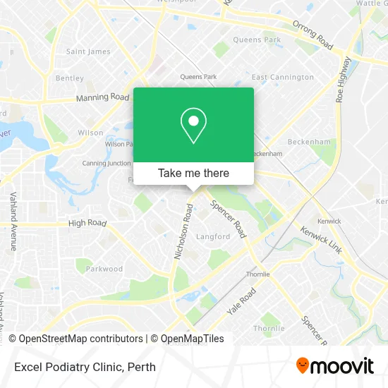 Mapa Excel Podiatry Clinic