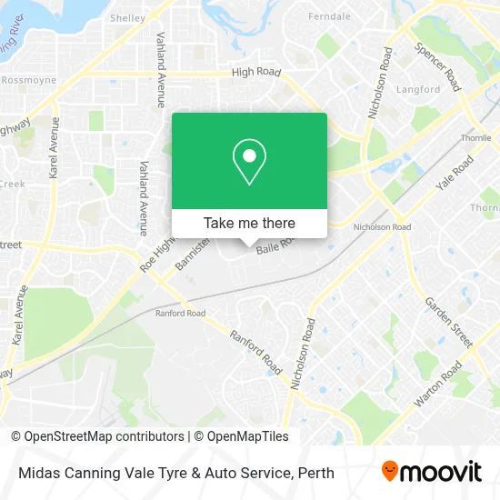Mapa Midas Canning Vale Tyre & Auto Service