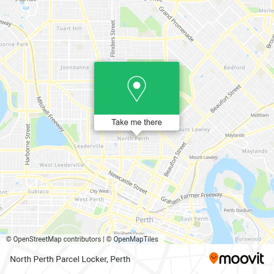 Mapa North Perth Parcel Locker