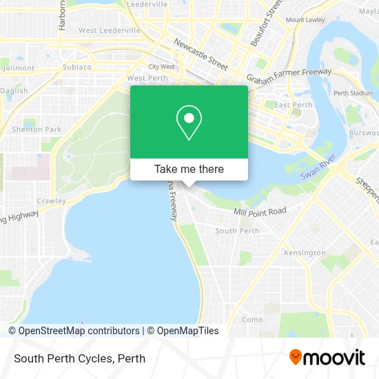 Mapa South Perth Cycles