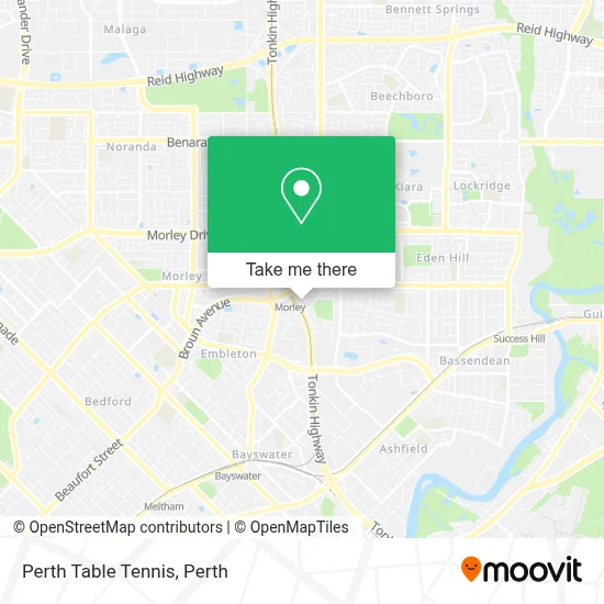 Mapa Perth Table Tennis