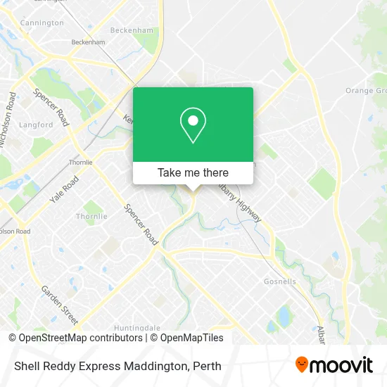 Mapa Shell Reddy Express Maddington