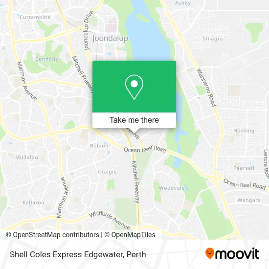 Mapa Shell Coles Express Edgewater