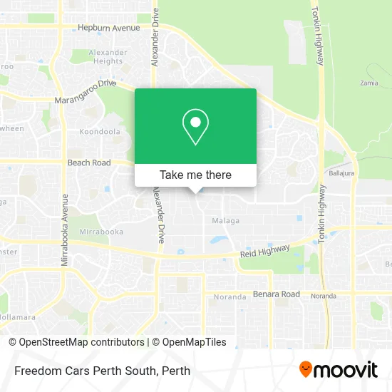 Mapa Freedom Cars Perth South