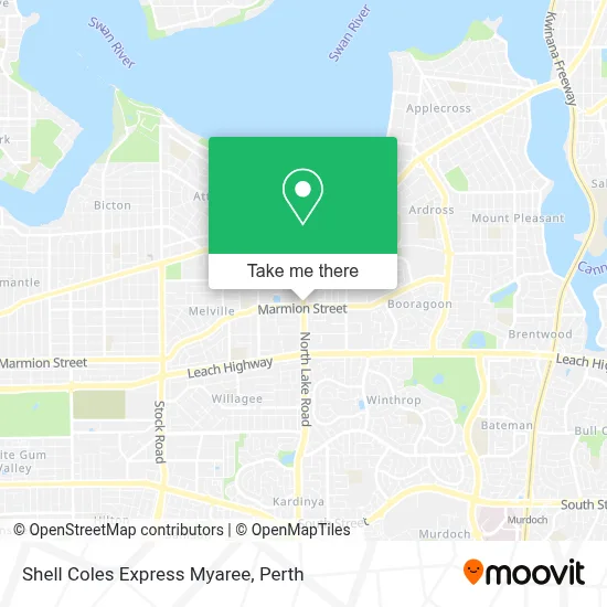 Mapa Shell Coles Express Myaree