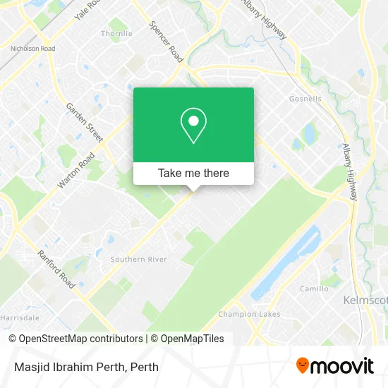 Mapa Masjid Ibrahim Perth