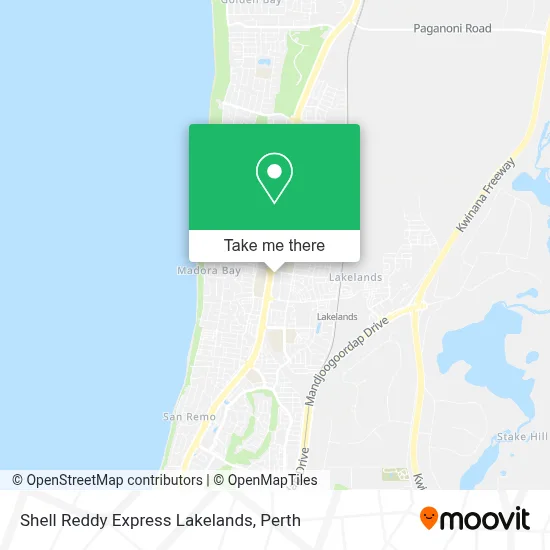 Mapa Shell Reddy Express Lakelands