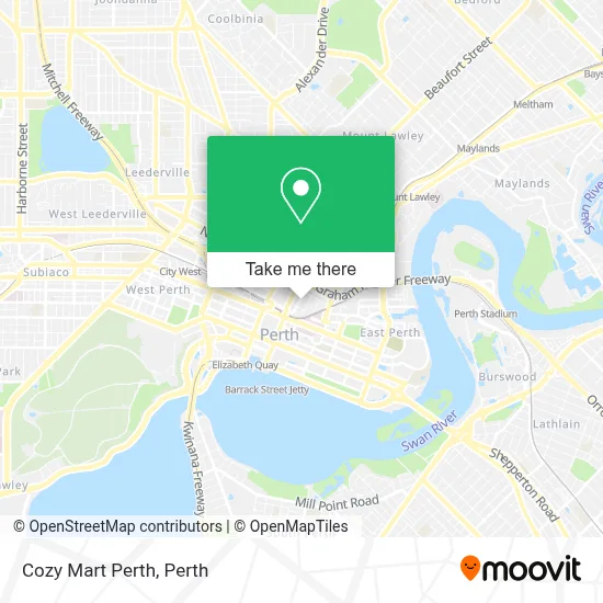 Mapa Cozy Mart Perth
