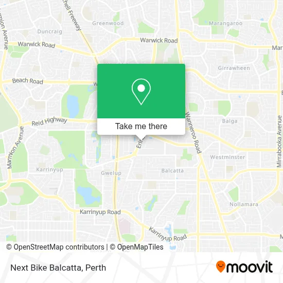 Mapa Next Bike Balcatta
