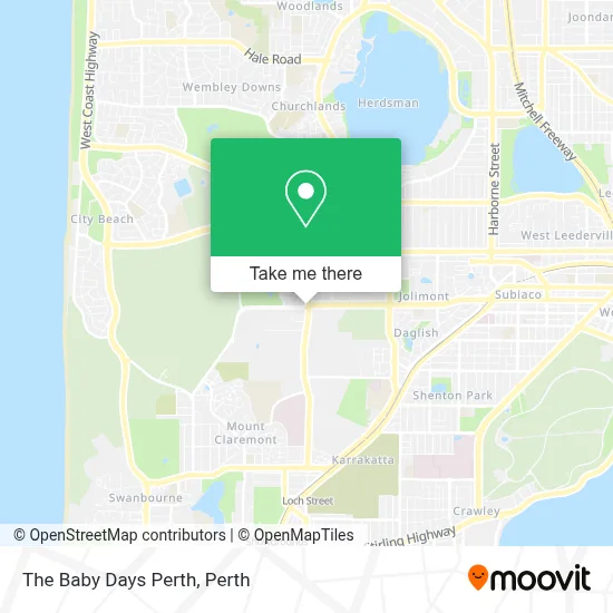 Mapa The Baby Days Perth