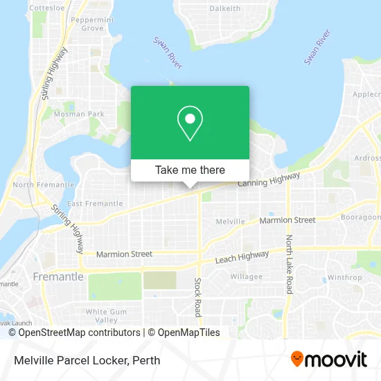 Mapa Melville Parcel Locker