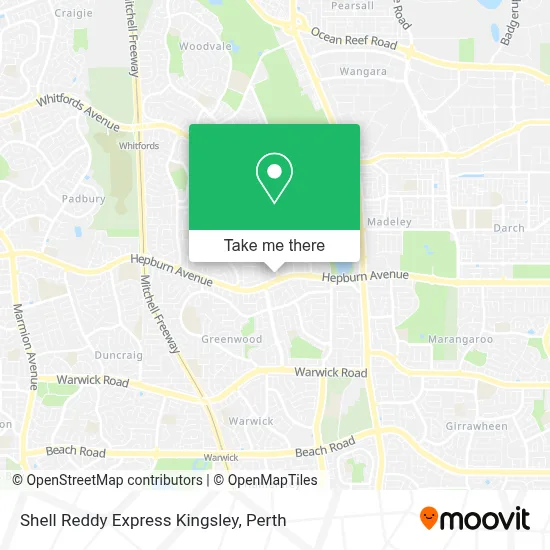 Mapa Shell Reddy Express Kingsley