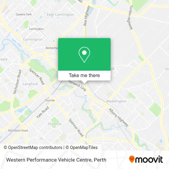 Mapa Western Performance Vehicle Centre
