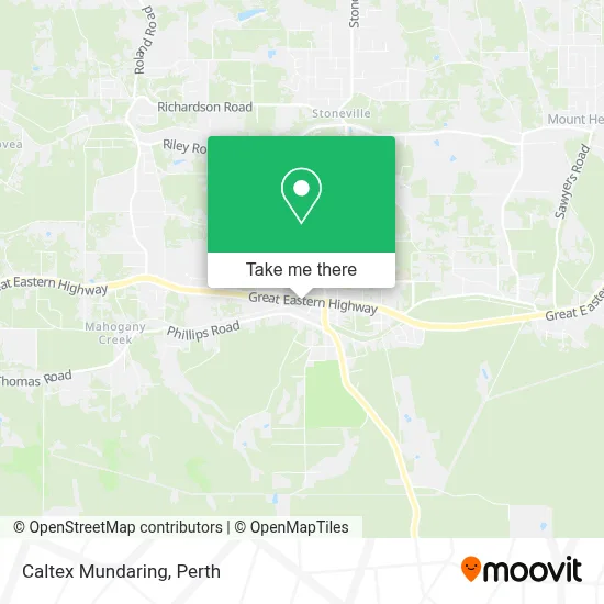 Mapa Caltex Mundaring
