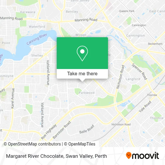 Mapa Margaret River Chocolate, Swan Valley
