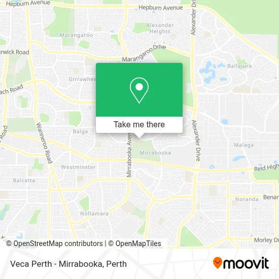Mapa Veca Perth - Mirrabooka
