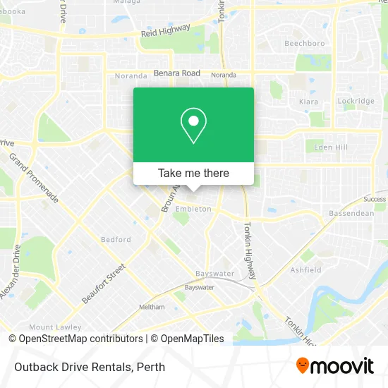 Mapa Outback Drive Rentals
