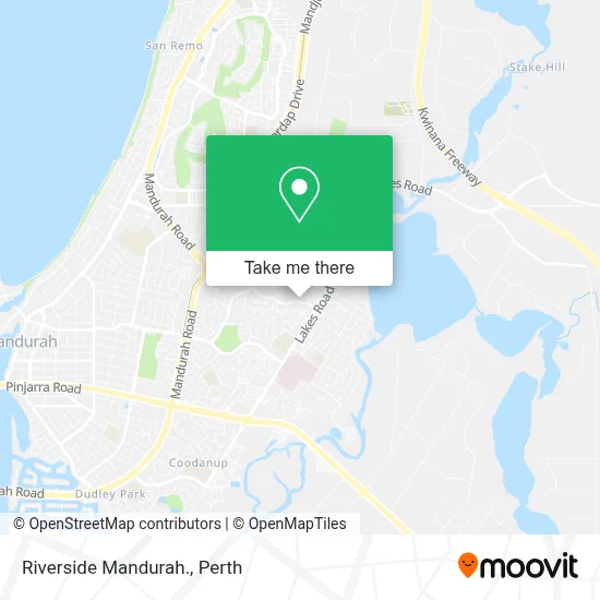Mapa Riverside Mandurah.