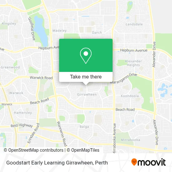 Mapa Goodstart Early Learning Girrawheen