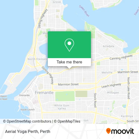 Mapa Aerial Yoga Perth