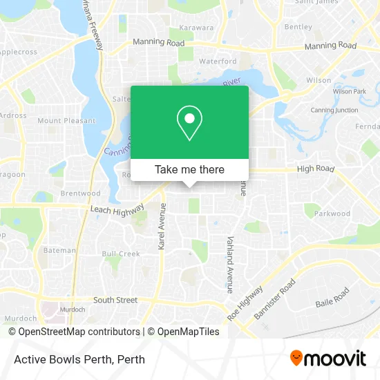 Mapa Active Bowls Perth