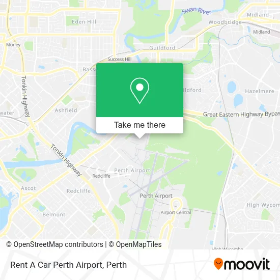 Rent A Car Perth Airport map