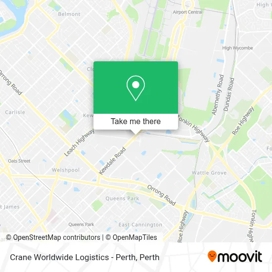 Mapa Crane Worldwide Logistics - Perth